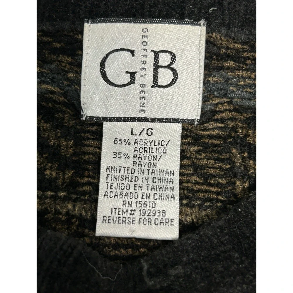 VTG Geoffrey Beene Coogi Knit Style Sweater Mens Large Rayon Blend Soft Grandpa